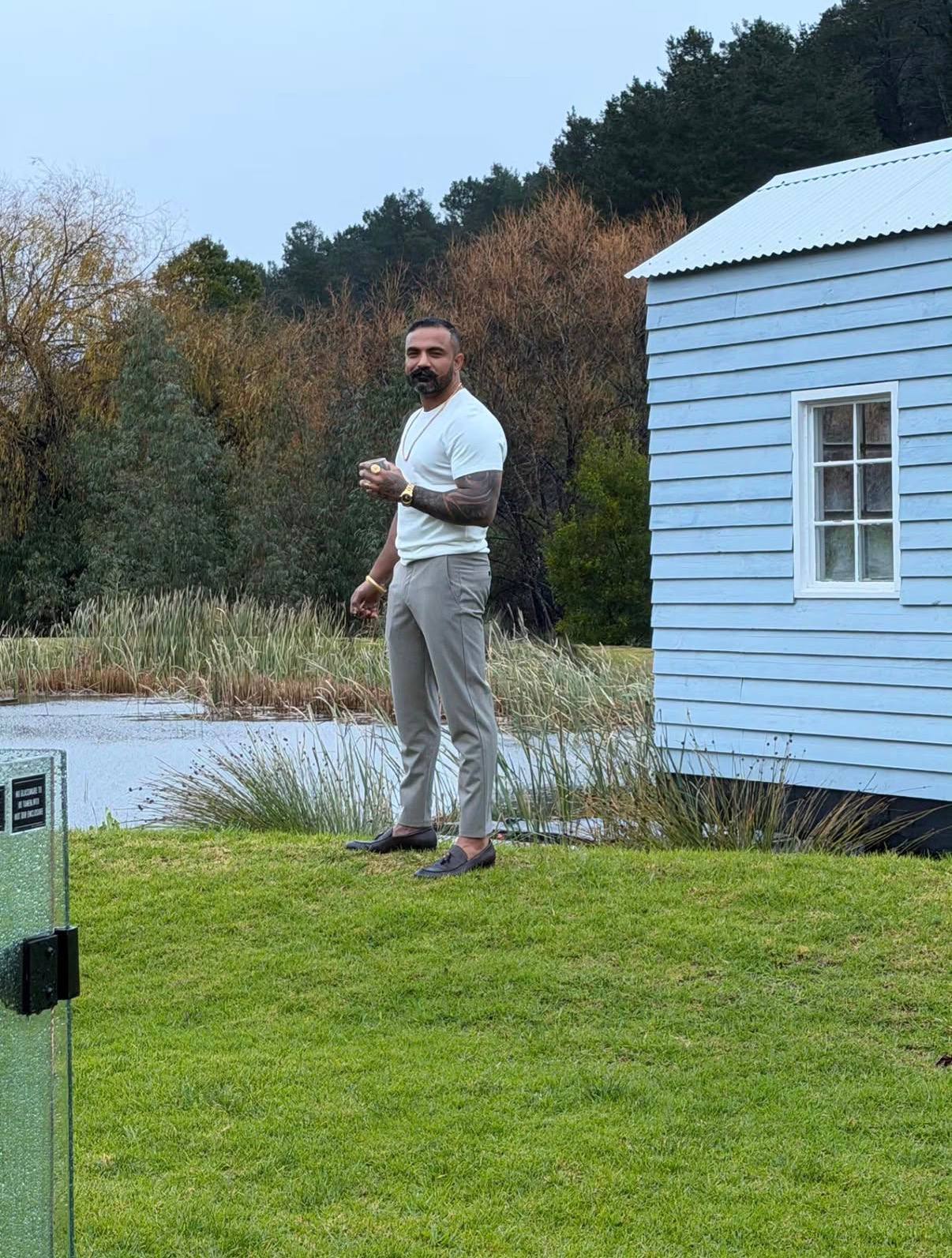 Karan Dhawan enjoying sovereign freedom by the lake